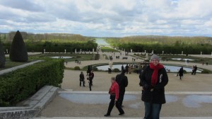 Jo overlooking Versailles Palace grounds